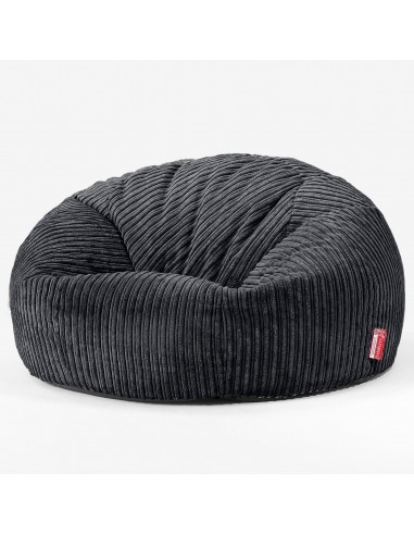 Pouf Canapé Classique - Côtelé Noir brillant des détails fins