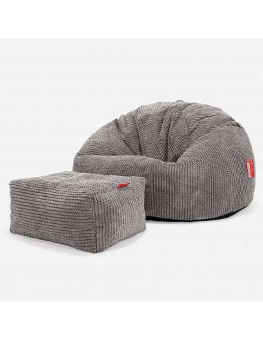 Pouf Poire Classique - Pompon Anthracite de votre