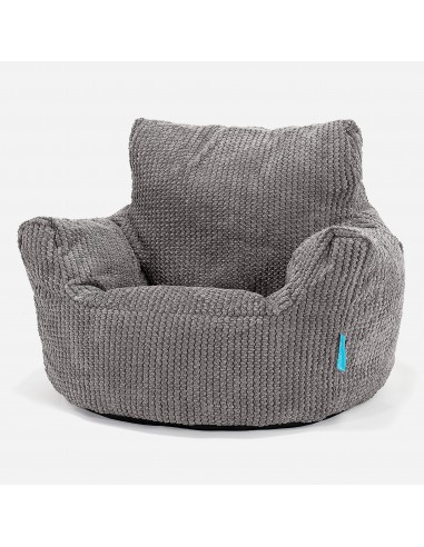 Fauteuil Pouf Bambin 1-3 ans - Pompon Anthracite rembourrage situé sous