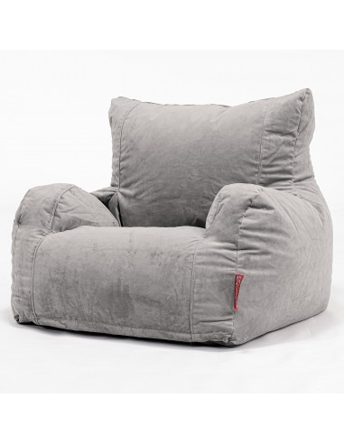 Joséphine Pouf Fauteuil Design - Velours Argent JUSQU'A -70%! 