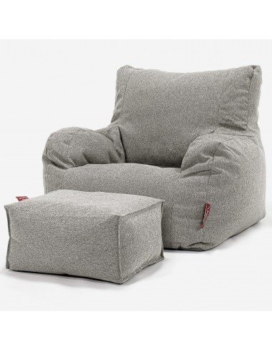 Joséphine Pouf Fauteuil Design - Interalli Laine Argent Pour