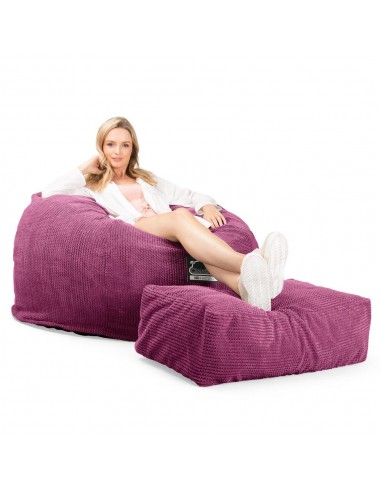 CloudSac 510 XL Grand Pouf à Mémoire de Forme - Pompon Rose la chaussure