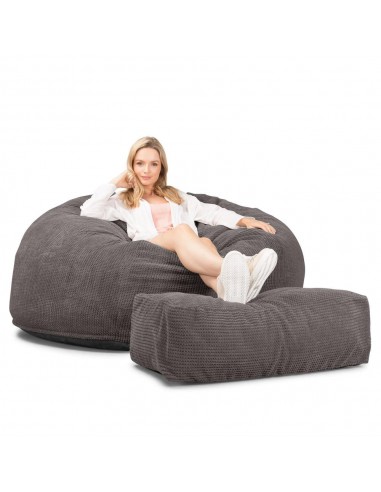 CloudSac 1010 Canapé Pouf Géant XXL à Mémoire de Forme - Pompon Anthracite l'évolution des habitudes 