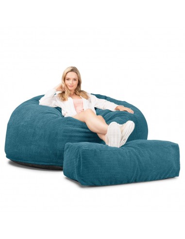 CloudSac 1010 Canapé Pouf Géant XXL à Mémoire de Forme - Pompon Mer Égée Découvrez la collection