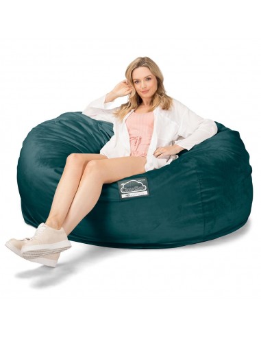 CloudSac 1010 Canapé Pouf Géant XXL à Mémoire de Forme - Velours Mer Égée ou a consommer sur place