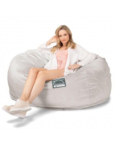 CloudSac 1010 Canapé Pouf Géant XXL à Mémoire de Forme - Velours Argent Découvrez la collection