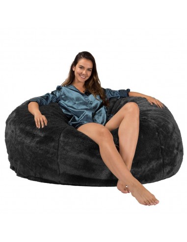 CloudSac 1010 Canapé Pouf Géant XXL à Mémoire de Forme - Fausse Fourrure Noir france