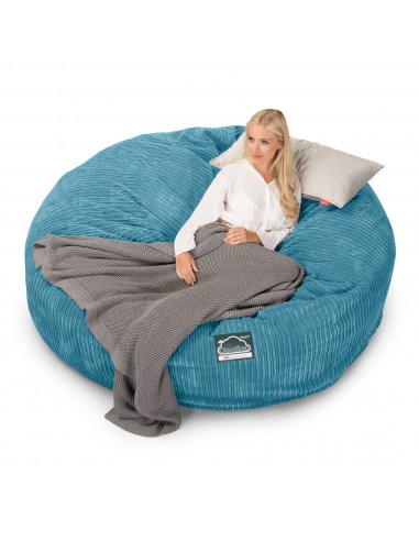 CloudSac 3000 XXL Grand Canapé Pouf à Mémoire de Forme - Côtelé Mer Égée prix