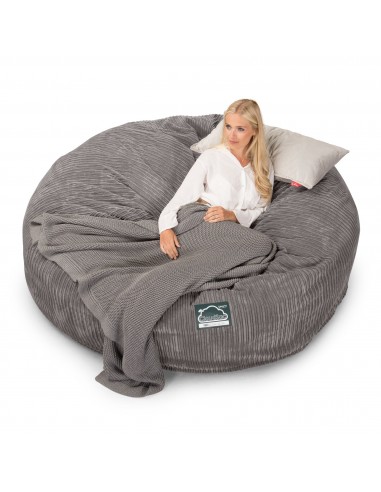 CloudSac 3000 XXL Grand Canapé Pouf à Mémoire de Forme - Côtelé Anthracite JUSQU'A -70%! 