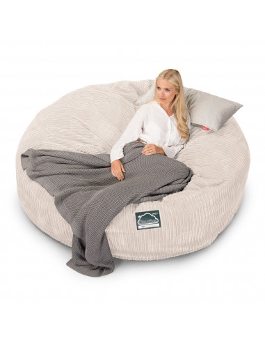 CloudSac 3000 XXL Grand Canapé Pouf à Mémoire de Forme - Côtelé Ivoire france