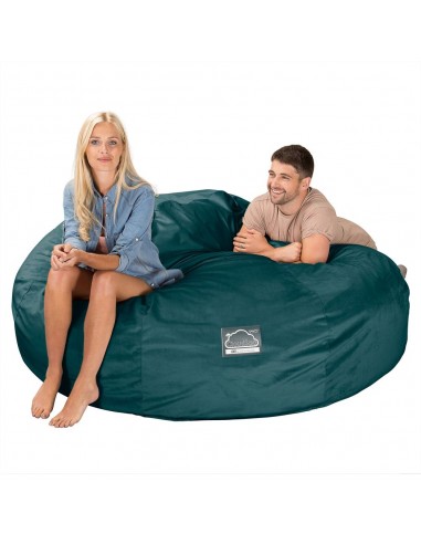 CloudSac 3000 XXL Grand Canapé Pouf à Mémoire de Forme - Velours Mer Égée Faites des économies