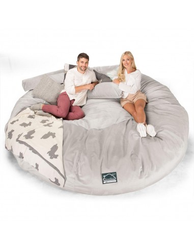 CloudSac 5000 XXXXXL Canapé Pouf Titanesque à Mémoire de Forme - Velours Argent la livraison gratuite