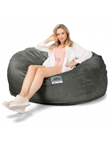 CloudSac 1010 Canapé Pouf Géant XXL à Mémoire de Forme - Velours Anthracite basket pas cher