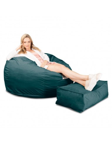 CloudSac 510 XL Grand Pouf à Mémoire de Forme - Velours Mer Égée votre