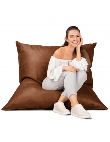 Pouf Géant XXL - Cuir Vintage Camel 2024