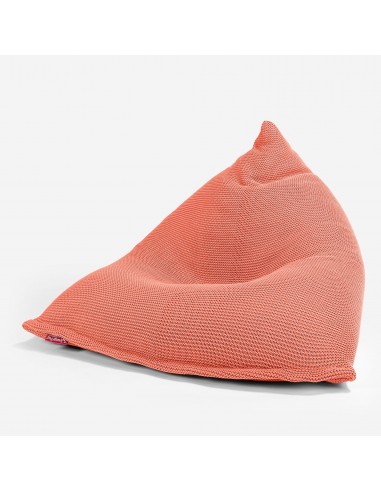 Gros Pouf Poire - Ellos Tricot épais Corail sur le site 