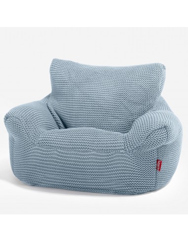 Fauteuil Pouf Bambin 1-3 ans - Ellos Tricot épais Bleu Brumeux destockage