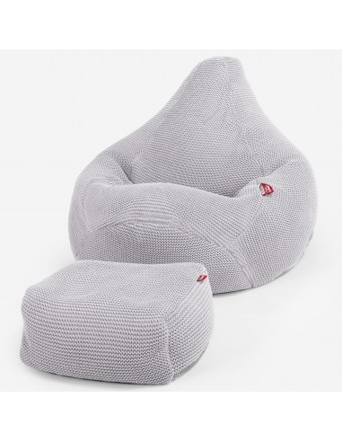 Pouf Poire Gamer - Ellos Tricot épais Gris clair offre 