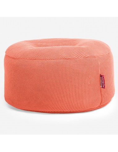 Pouf Design Rond - Ellos Tricot épais Corail de l' environnement