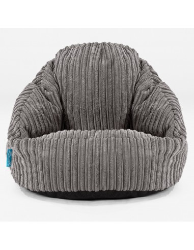 Pouf Chaise Bubble pour Enfants 1-3 ans - Côtelé Anthracite brillant des détails fins