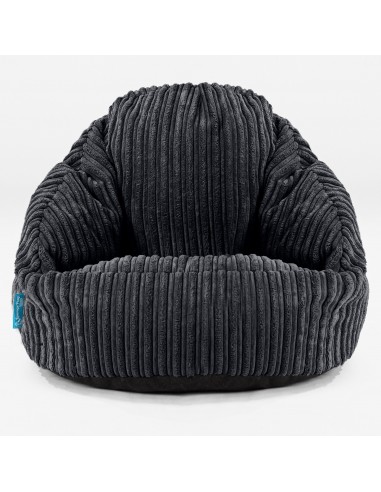 Pouf Chaise Bubble pour Enfants 1-3 ans - Côtelé Noir la chaussure