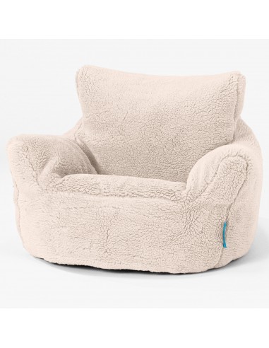 Fauteuil Pouf Bambin 1-3 ans - Fausse Fourrure Nounours Crème france