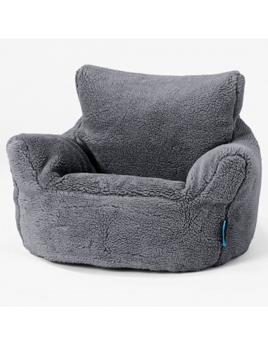 Fauteuil Pouf Bambin 1-3 ans - Fausse Fourrure Nounours Gris Foncé Les magasins à Paris