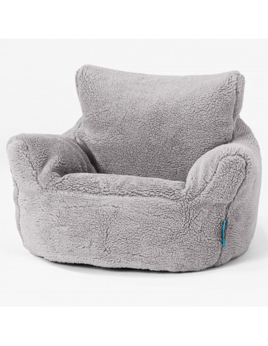 Fauteuil Pouf Bambin 1-3 ans - Fausse Fourrure Nounours Gris moyen Jusqu'à 80% De Réduction