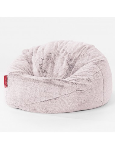 Pouf Poire Classique Enfant 1-5 ans - Fausse Fourrure Lapin Rose Pastel offre 