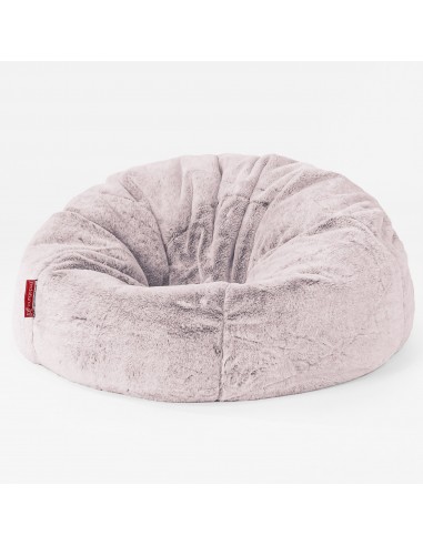 CloudSac 200 Pouf Géant Enfant à Mémoire de Forme 2-12 ans - Fausse Fourrure Lapin Rose Pastel JUSQU'A -70%! 