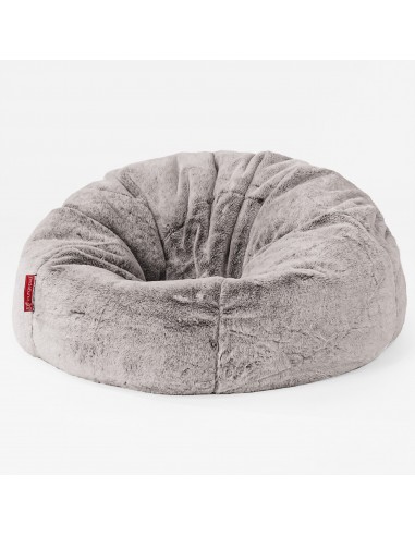 CloudSac 200 Pouf Géant Enfant à Mémoire de Forme 2-12 ans - Fausse Fourrure Lapin Gris clair soldes