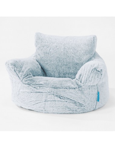 Fauteuil Pouf Bambin 1-3 ans - Fausse Fourrure Lapin Bleu Pastel le des métaux précieux