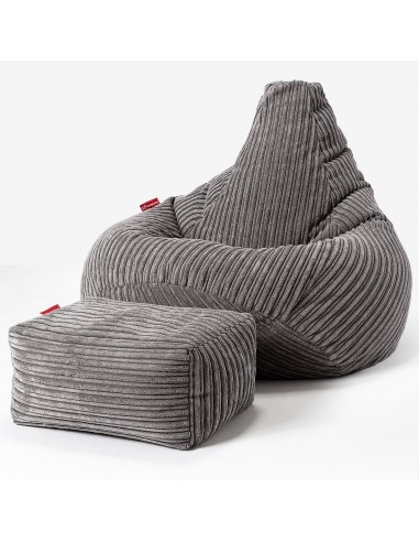 Pouf Poire Gamer - Côtelé Anthracite de la marque