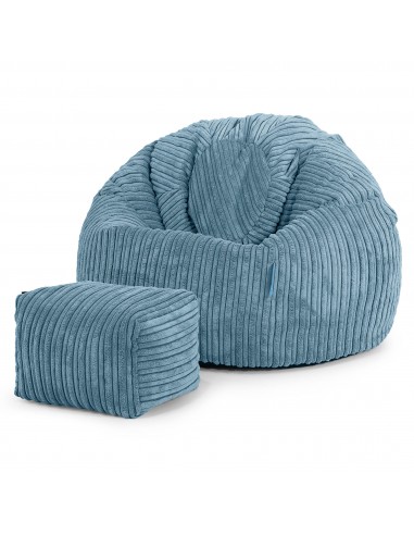 Pouf Poire Classique Enfant 1-5 ans - Côtelé Mer Égée outlet