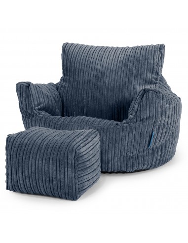 Fauteuil Pouf Bambin 1-3 ans - Côtelé Bleu Marine acheter en ligne