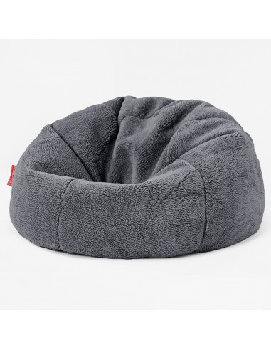 CloudSac 200 Pouf Géant Enfant à Mémoire de Forme 2-12 ans - Fausse Fourrure Nounours Gris Foncé acheter