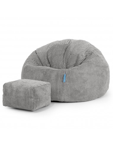 Pouf Poire Classique Enfant 1-5 ans - Pompon Anthracite en stock