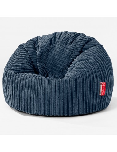 Pouf Poire Classique Enfant 1-5 ans - Côtelé Bleu Marine en linge