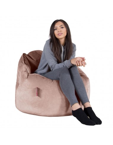 Pouf Chaise Design - Velours Rose pas cheres