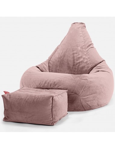 Pouf Poire Gamer - Velours Rose Le MVP de beaucoup