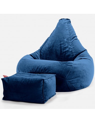 Pouf Poire Gamer - Velours Bleu Marine pas cher chine