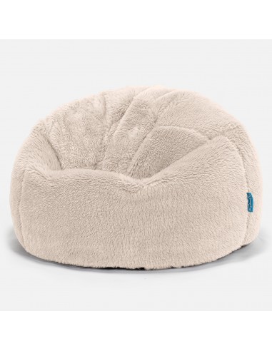 Pouf Poire Classique Enfant 1-5 ans - Fausse Fourrure Nounours Crème la livraison gratuite