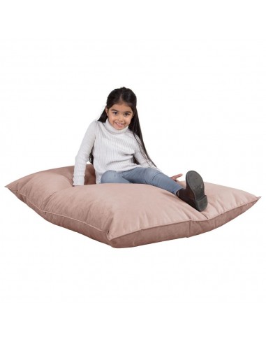 Gros Pouf Enfant 2-14 ans - Velours Rose la chaussure