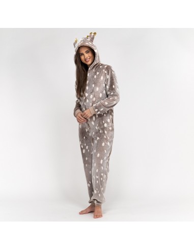 Combinaison Pyjama Renne en Polaire pour Femmes pas cheres