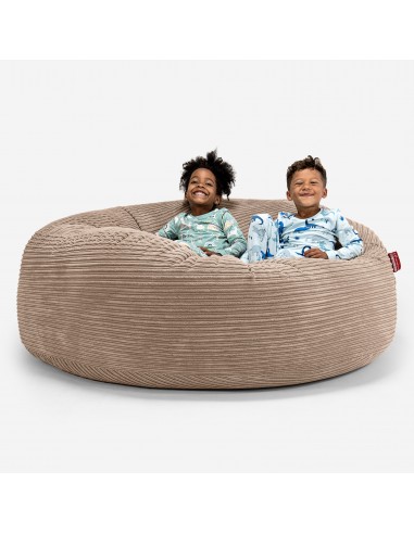 Pouf Géant pour Enfants de Taille Familiale 3-14 ans - Côtelé Sable pour bénéficier 