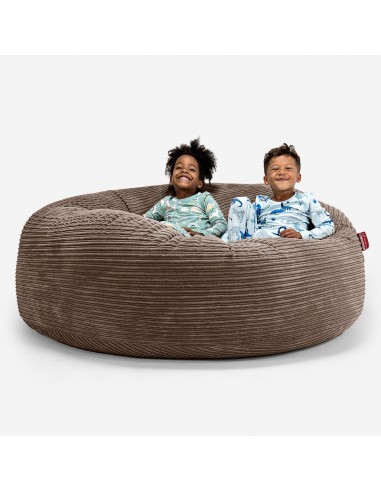 Pouf Géant pour Enfants de Taille Familiale 3-14 ans - Côtelé Moka en ligne