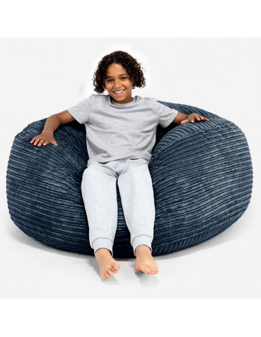 Pouf Ultra Confort pour Enfants 6-14 ans - Côtelé Bleu Marine outlet