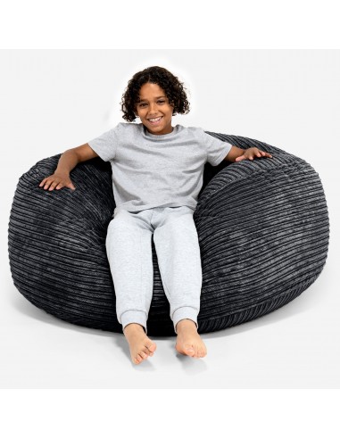 Pouf Ultra Confort pour Enfants 6-14 ans - Côtelé Noir shop