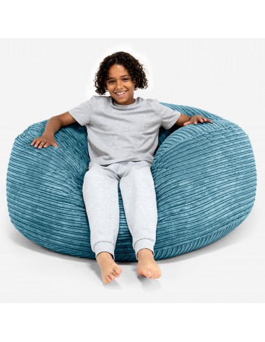 Pouf Ultra Confort pour Enfants 6-14 ans - Côtelé Mer Égée ou a consommer sur place