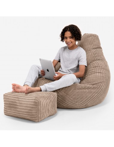 Pouf Gamer pour Enfant 6-14 ans - Côtelé Sable l'évolution des habitudes 